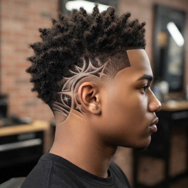 Behind the Ear Burst Fade Design