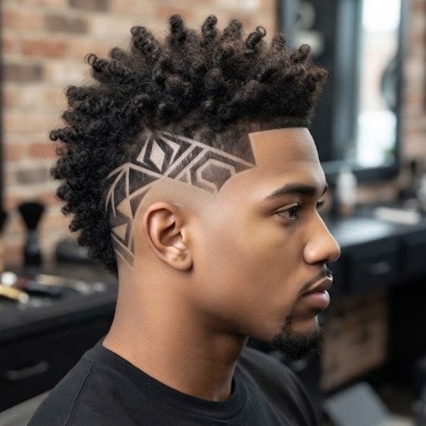 Burst Fade Geometric Design and Negative Space