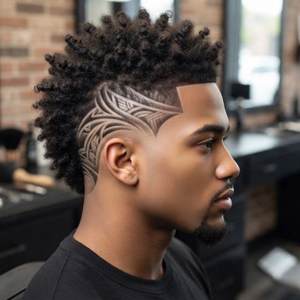 Burst Fade Mohawk Design