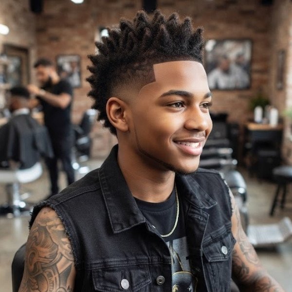 Burst Fade Mohawk for Teens