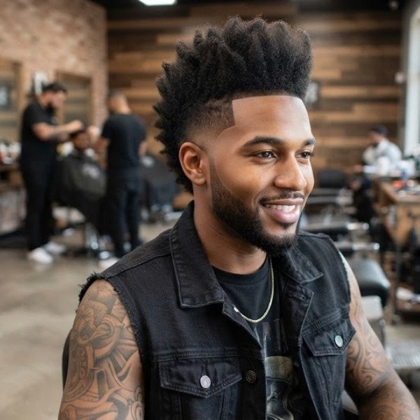 Burst Fade Mohawk for Thin Hair
