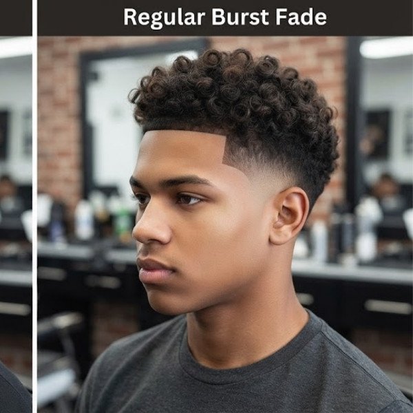 Burst Fade With Design vs Regular Burst Fade