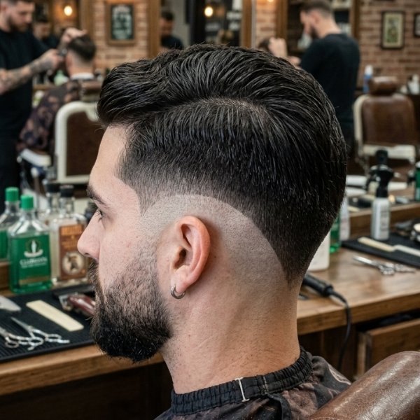 Classic Burst Fade Comb Over