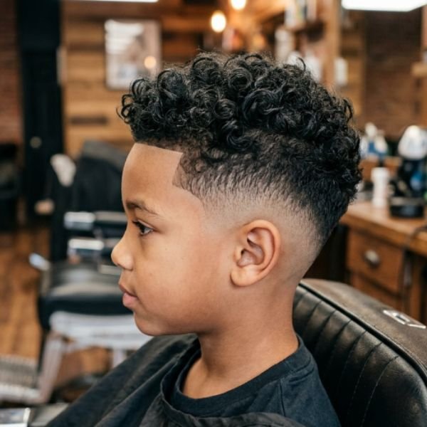 Curly Burst Fade Mohawk 