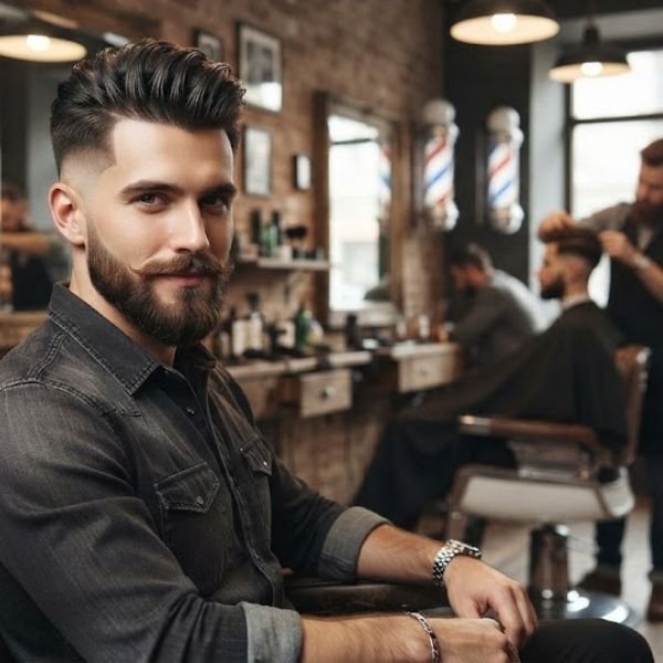 High Burst Fade Slick Back