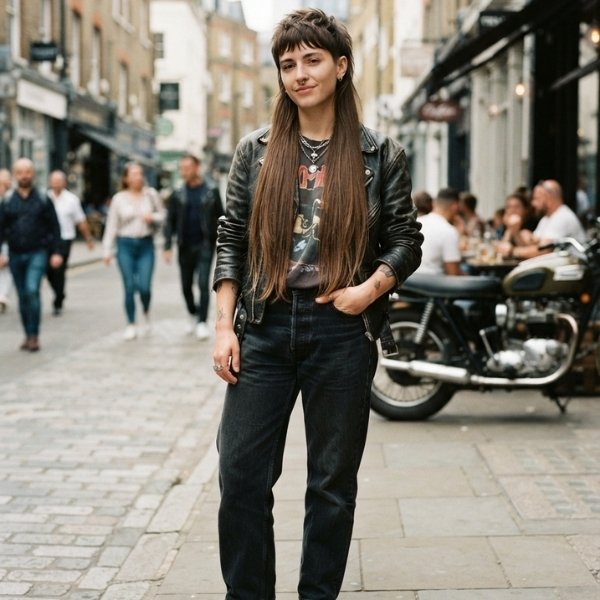Long Straight Hair Mullet
