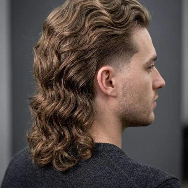 Low Taper Mullet Wavy Hair