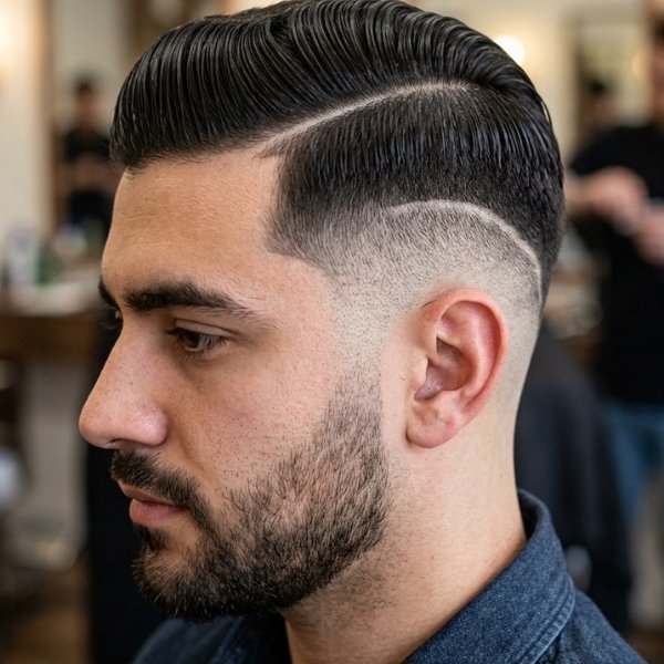 Razor Burst Fade Comb Over