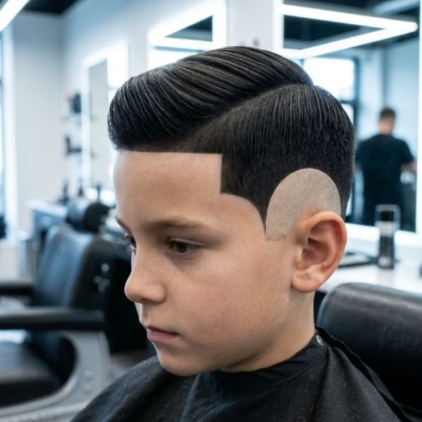 Straight Hair Burst Fade