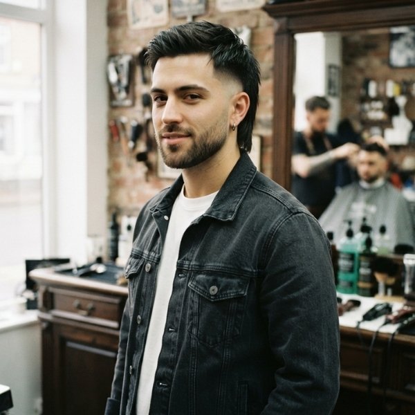 Straight Hair Mullet Fade
