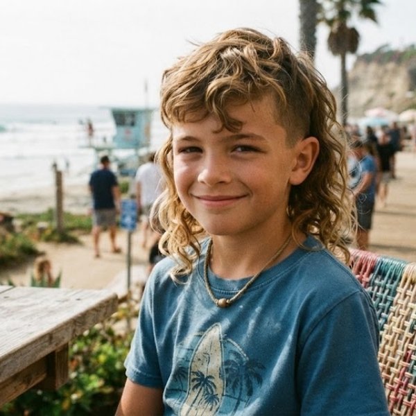 Wavy Surfer Mullet for Boys