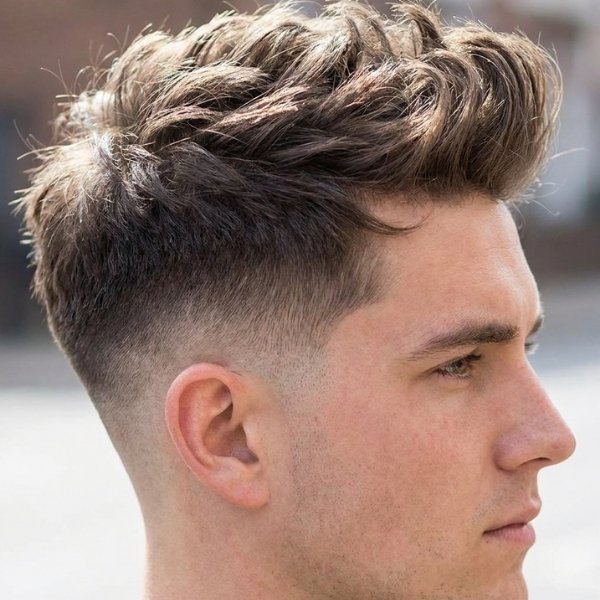 Messy Quiff with Taper Fade