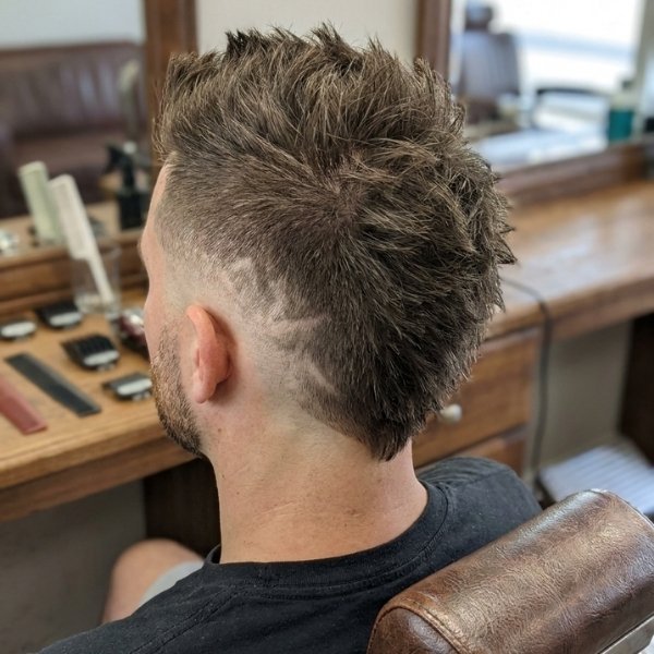  Mid Burst Fade Faux Hawk