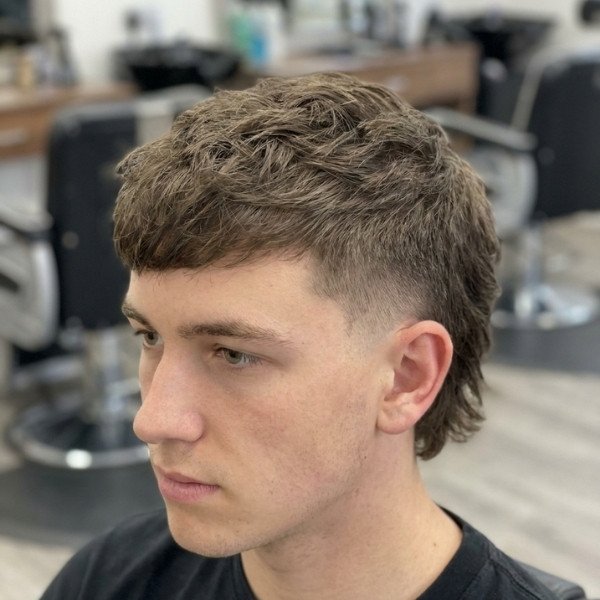  Mid Burst Fade Mullet