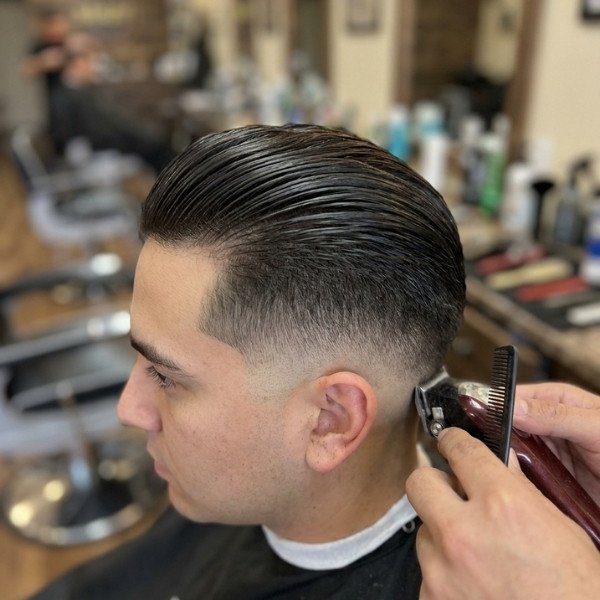 Mid Burst Fade Pompadour