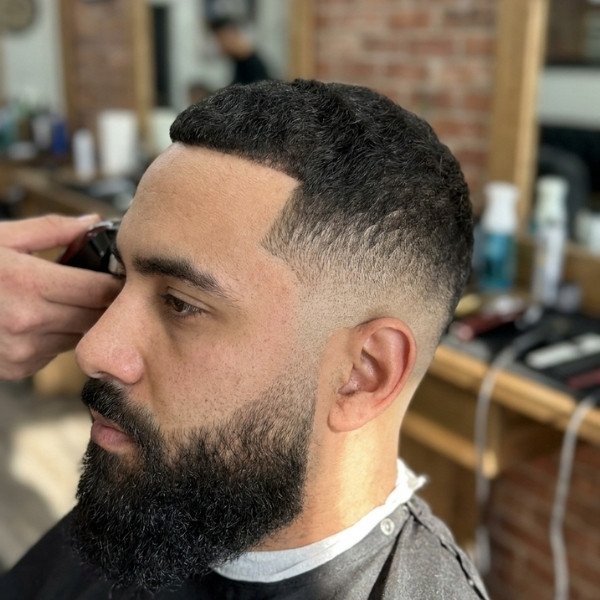 Mid Burst Fade with Beard