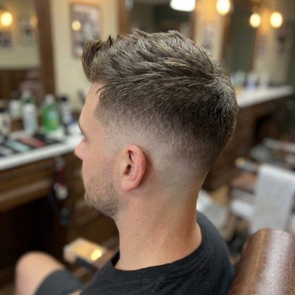 Short Quiff with Low Taper Fade