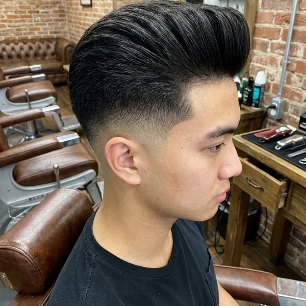 Straight Burst Fade Pompadour